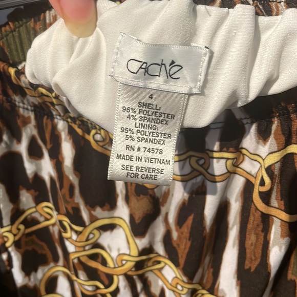 Cache faux wrap skirt in animal print and chain size 4 - Picture 4 of 5